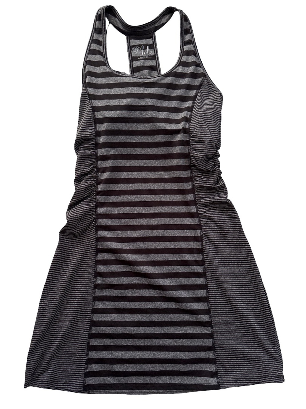 lola Black and Gray Striped Dress